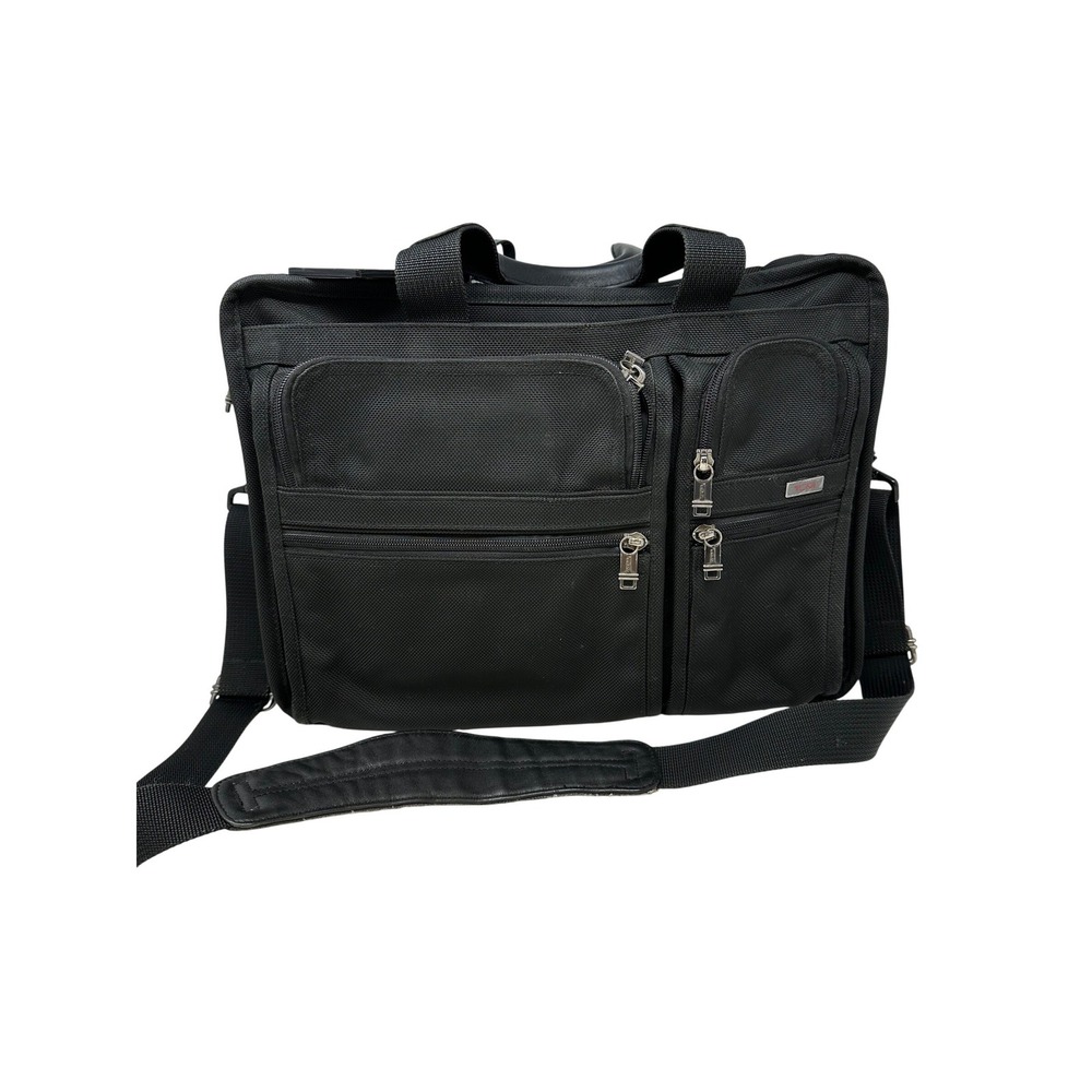 TUMI Alpha Expandable Nylon Briefcase Black